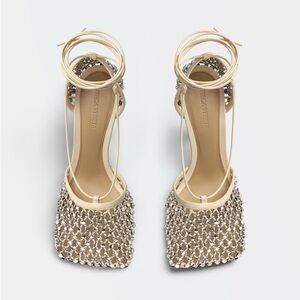 Bottega Veneta Sparkle Stretch Lace-Up Sandal